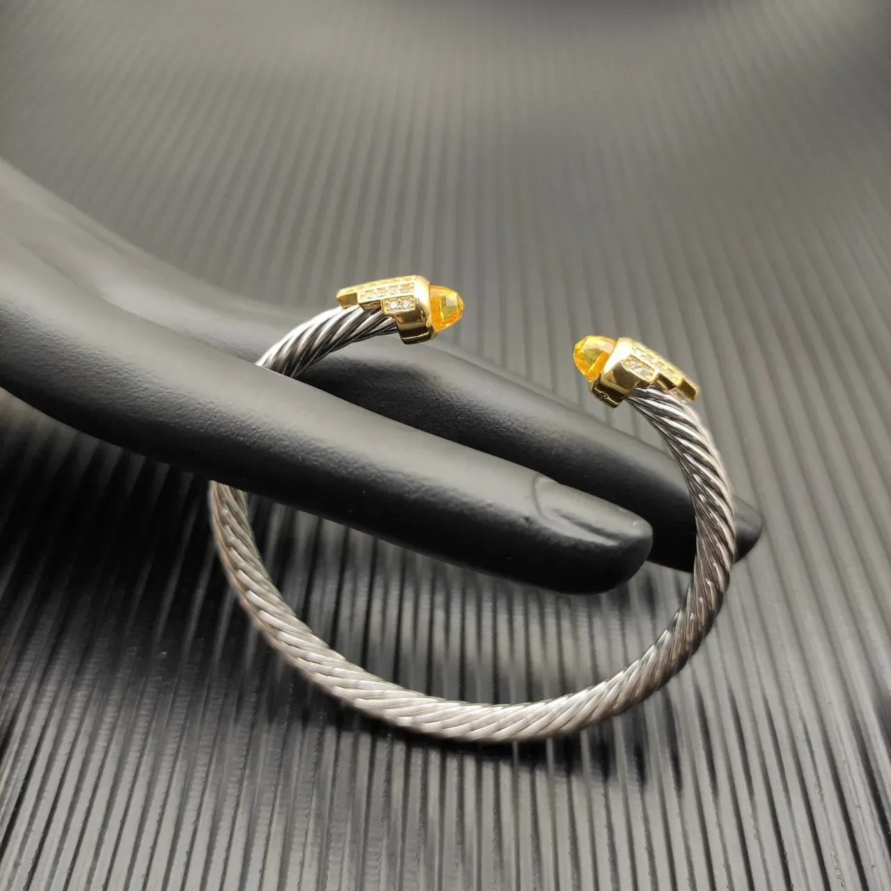 David Yurman Cable Classics Silver Gold Twisted Dual-Tone Metal Bracelet 5