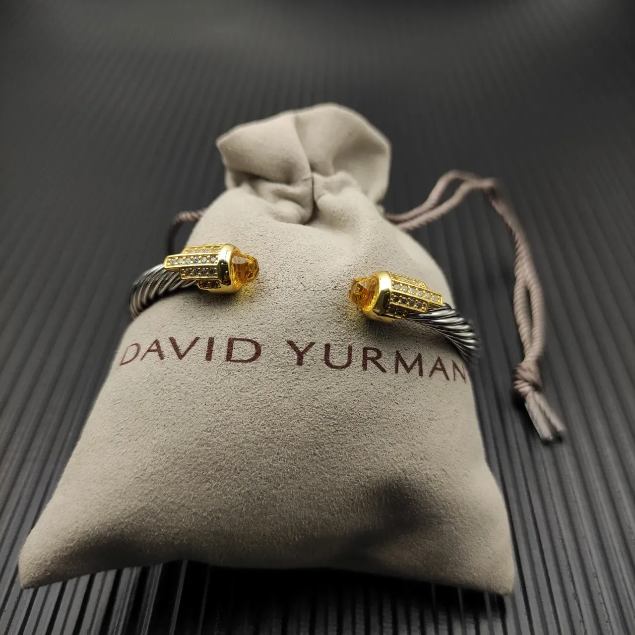 David Yurman Cable Classics Silver Gold Twisted Dual-Tone Metal Bracelet 7