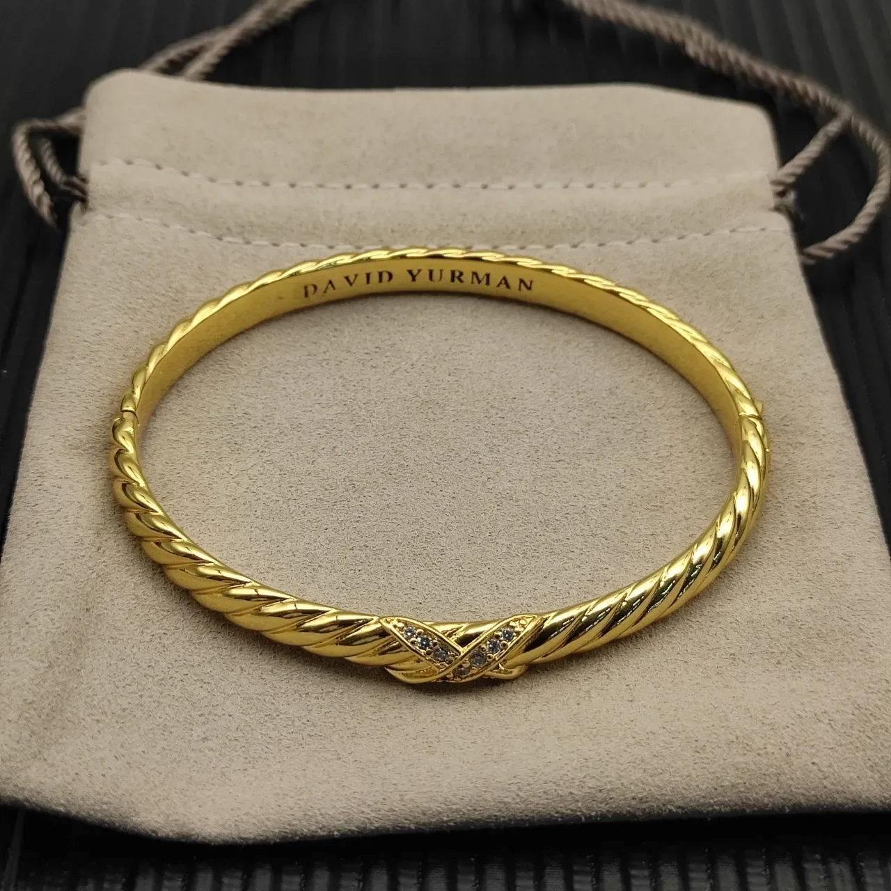 David Yurman Cable Classics X Pavé Diamond Twisted Rope Bracelet 3