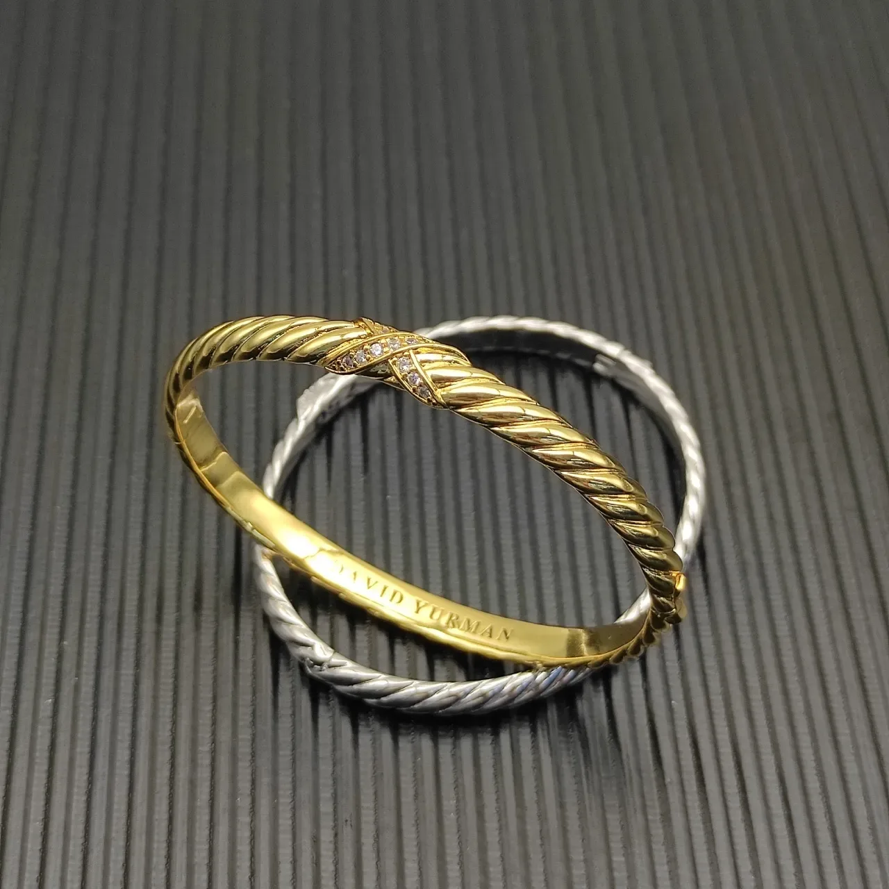 David Yurman Cable Classics X Pavé Diamond Twisted Rope Bracelet 6