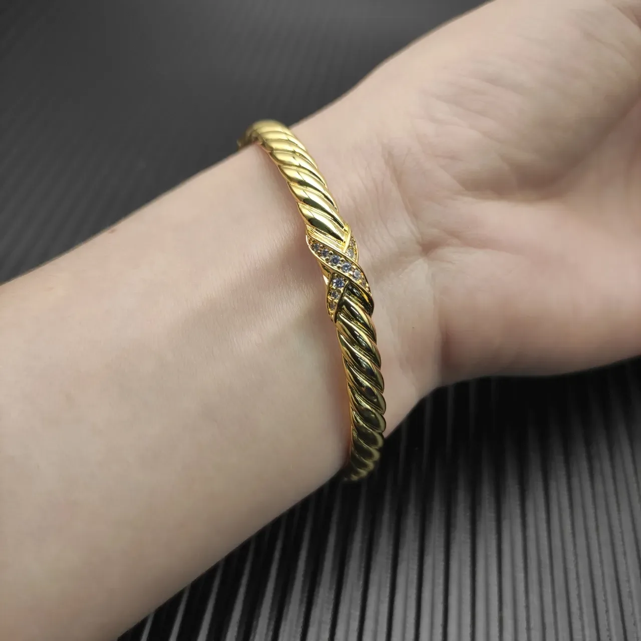 David Yurman Cable Classics X Pavé Diamond Twisted Rope Bracelet 8