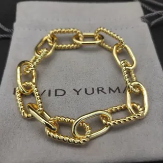 David Yurman Cable Collection حبل ملتوي وارتباط بيضاوي سوار ذهبي
