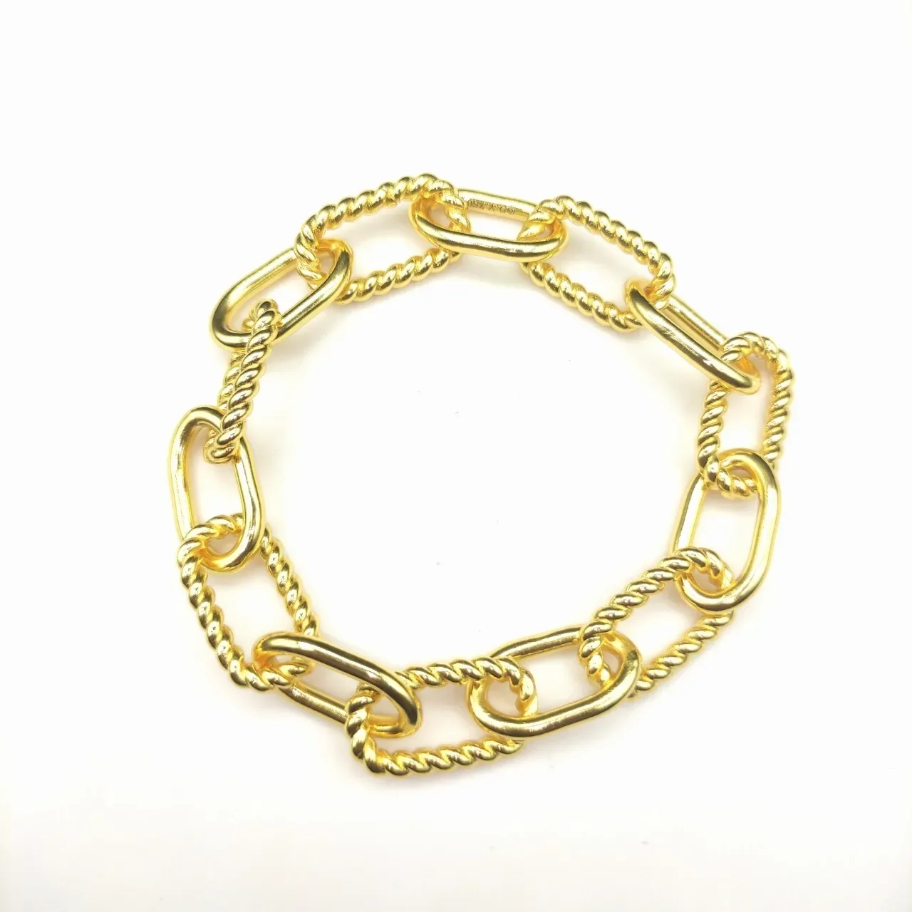 David Yurman Cable Collection Twisted Rope and Oval Link Gold Bracelet 2