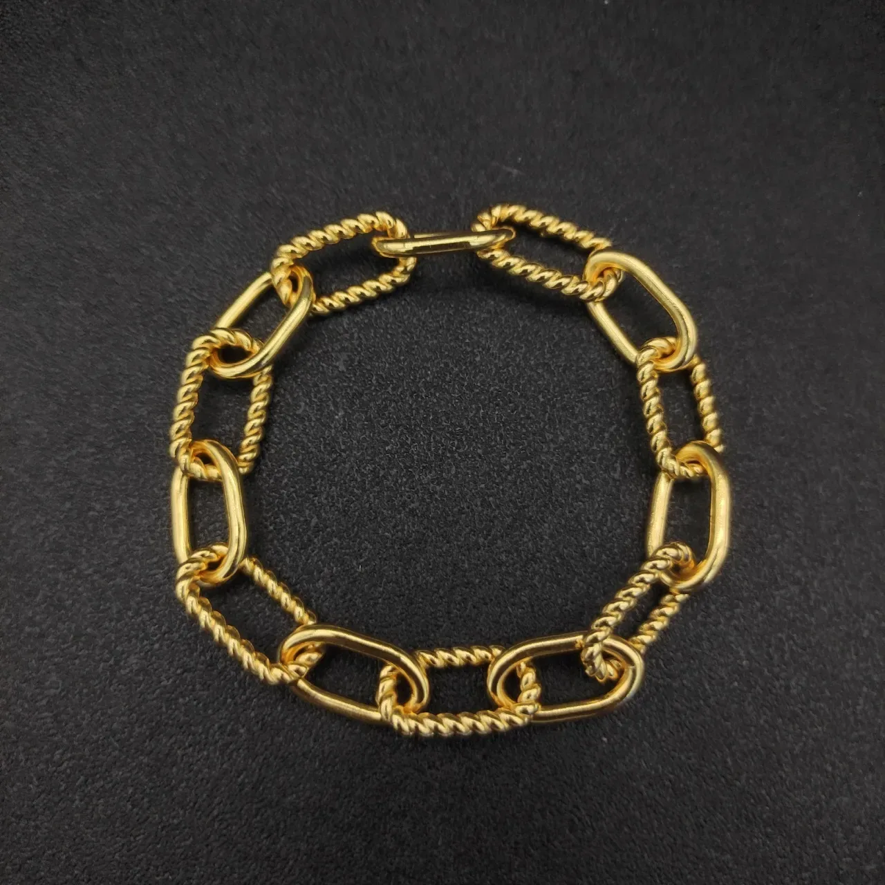 David Yurman Cable Collection Twisted Rope and Oval Link Gold Bracelet 3