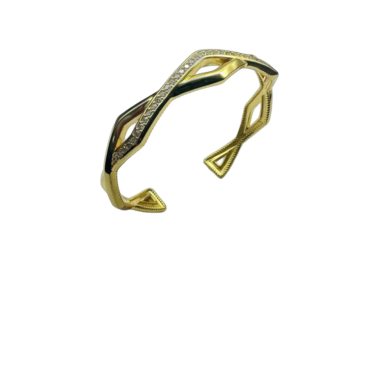 David Yurman Geometric Wave Pavé Cuff Bracelet 2