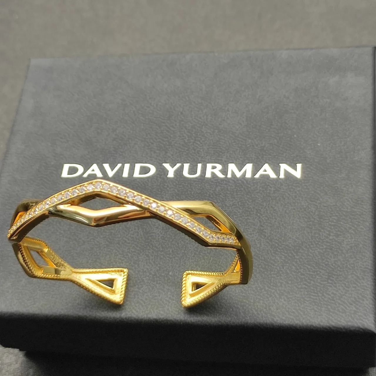 David Yurman Geometric Wave Pavé Cuff Bracelet 5