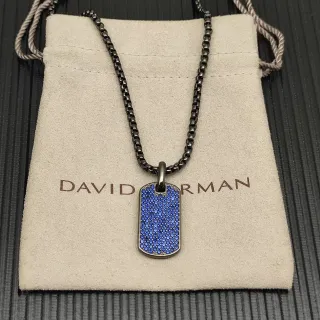 David Yurman Micro-Pave عقال كلبي بحجر أزرق