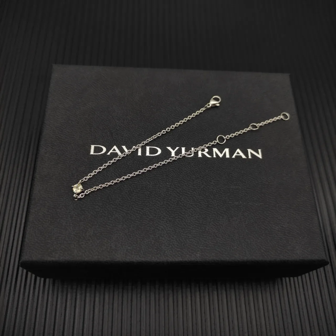 David Yurman Minimalist Single Stone Silver Chain Bracelet 5