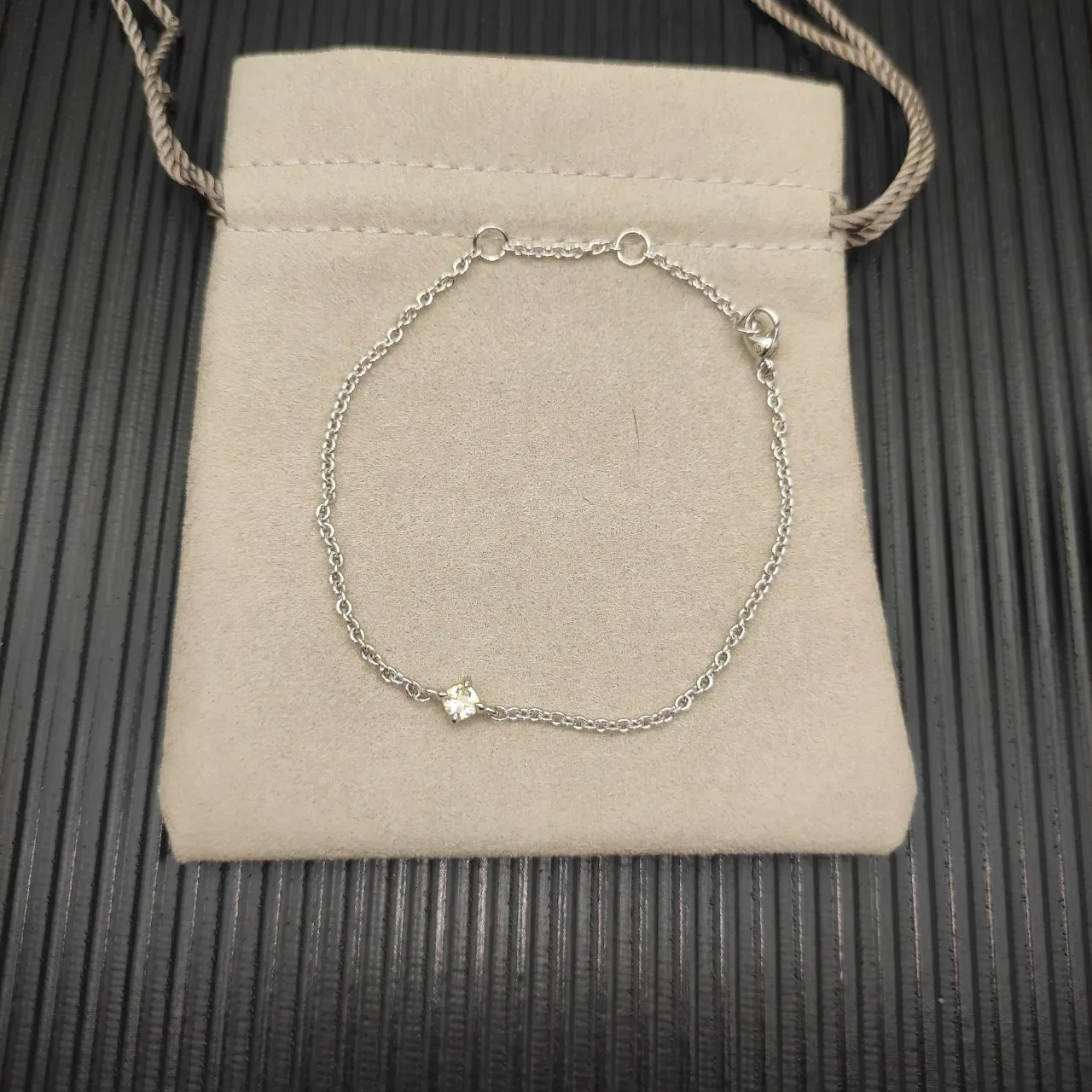 David Yurman Minimalist Single Stone Silver Chain Bracelet 9