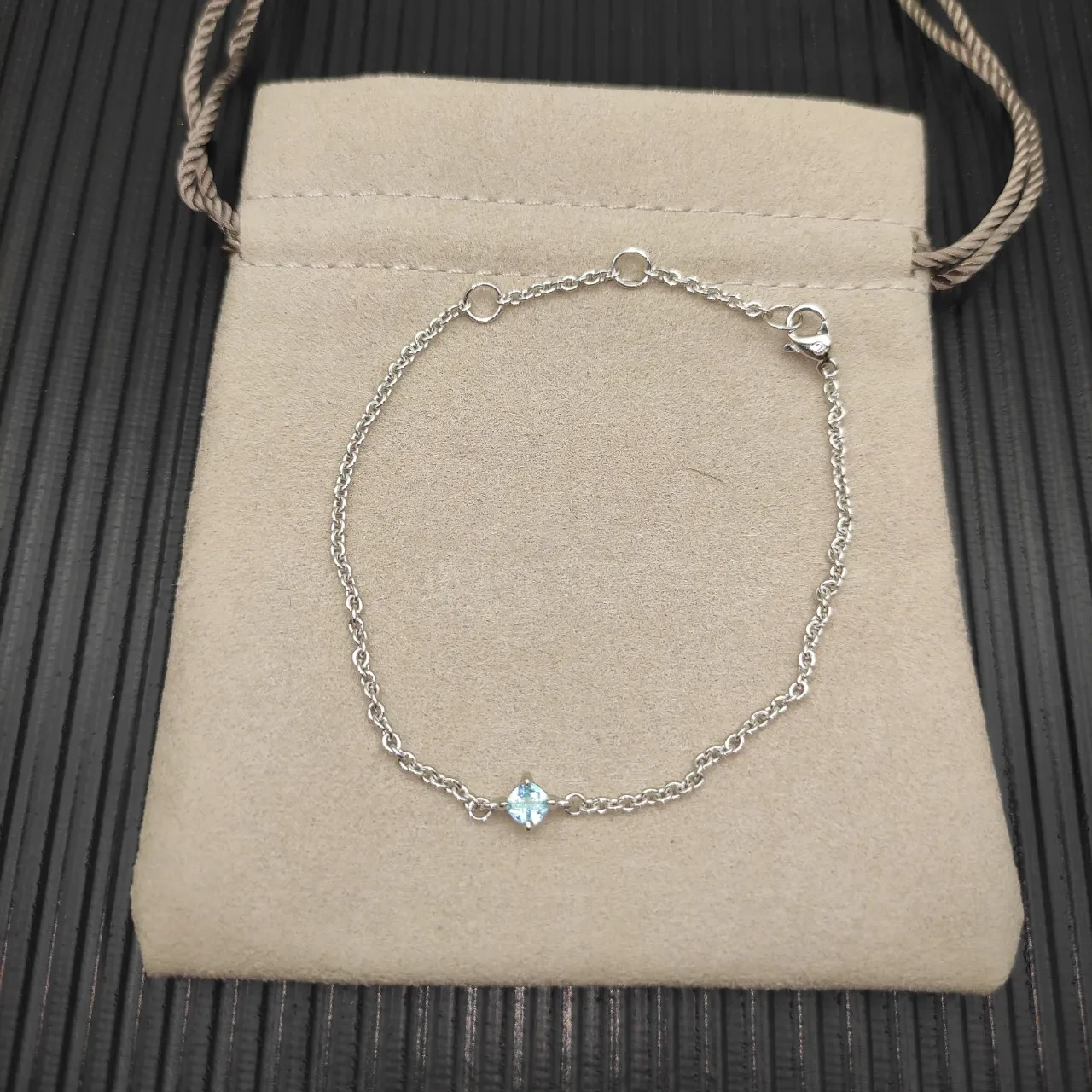 David Yurman Single Stone Aquamarine Bracelet 9
