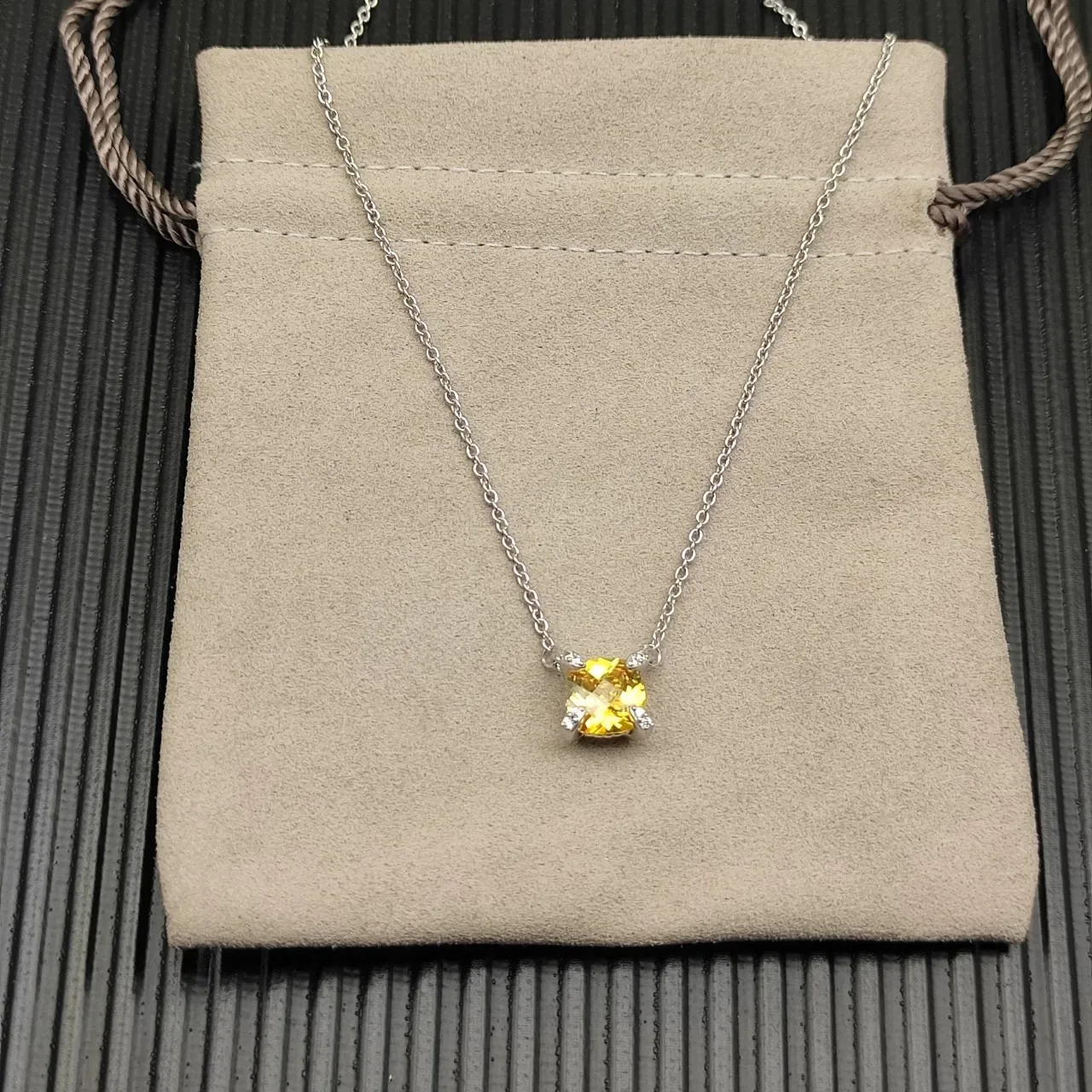 David Yurman Yellow Gemstone Pendant Necklace 8