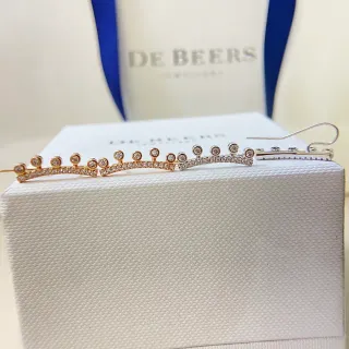 De Beers Gold Silver Diamond Pavé Dual-Tone Metal Earrings