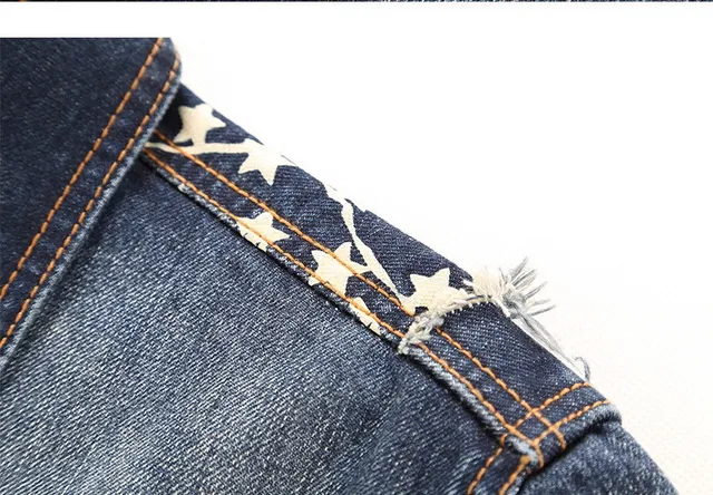 Chaqueta de Denim con Parche de Bandera Estadounidense Desgastada 9