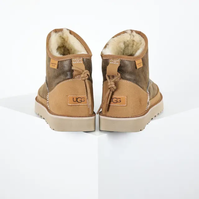 Distressed Brown and Tan Suede Toggle-Lace Ankle Boots 7