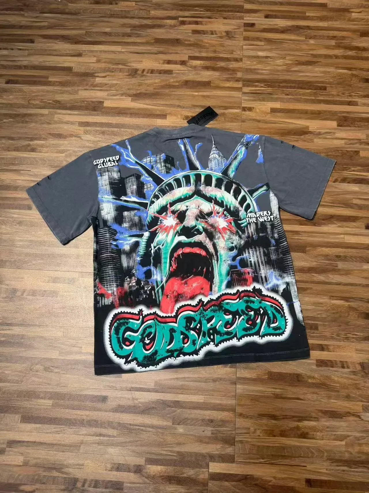 Distressed Graphic Print Oversized T-Shirt 3