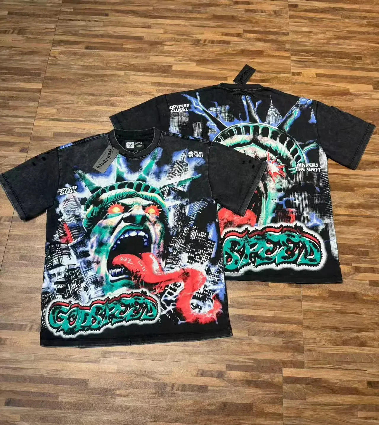Distressed Graphic Print Oversized T-Shirt 5