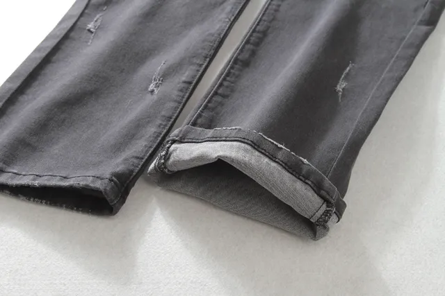 Distressed Moto-Panelled Slim-Fit Black Jeans 13