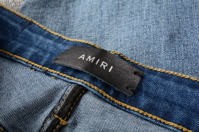 Distressed Patchwork Medium-Wash Blue Slim-Fit Jeans 2
