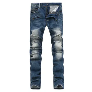 Distressed Reinforced Knee Zipper Pocket Raw Hem Jeans