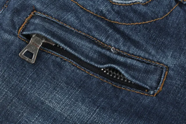 Distressed Reinforced Knee Zipper Pocket Raw Hem Jeans 5