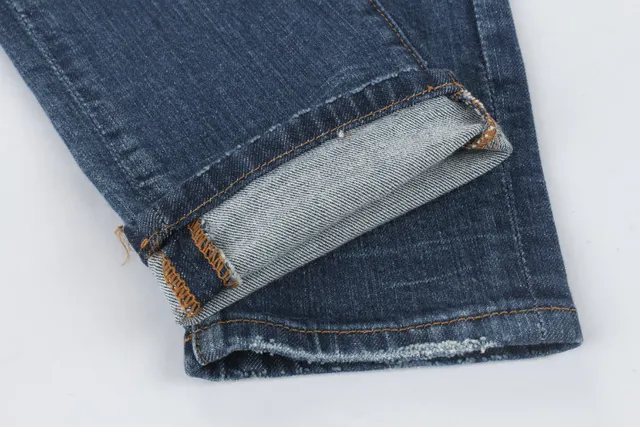 Distressed Reinforced Knee Zipper Pocket Raw Hem Jeans 7