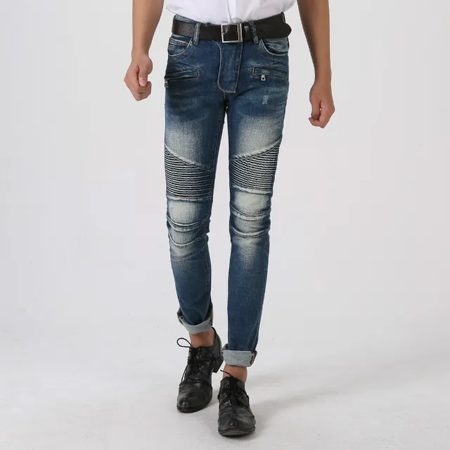 Distressed Reinforced Knee Zipper Pocket Raw Hem Jeans 14