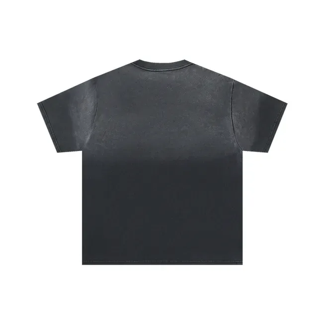 Distressed Wash Black Graphic Print Oversized T-Shirt 3