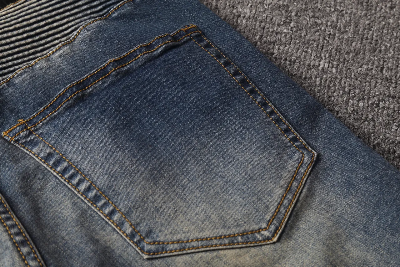 Distressed Zip-Pocket Moto Panel Denim Shorts 5
