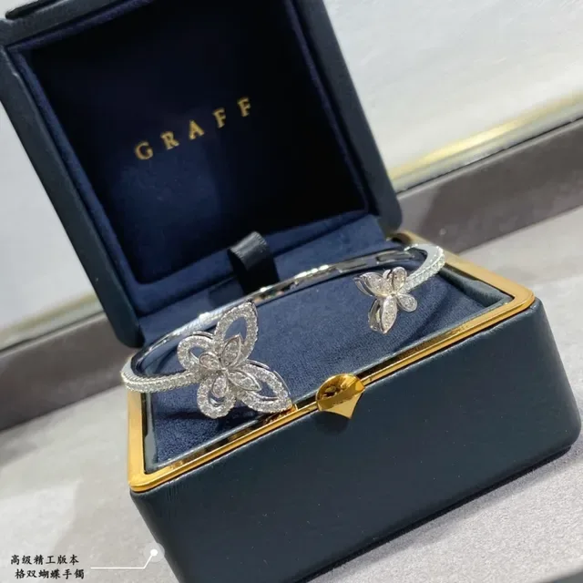 Double Butterfly Pavé Crystal Open Cuff Bracelet 4
