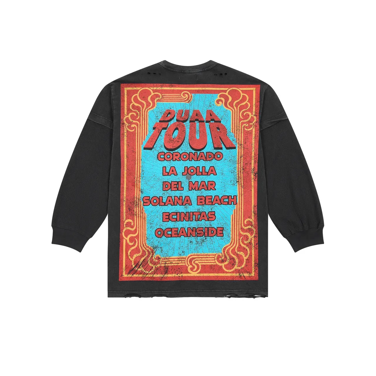 DUAA Distressed Black Graphic Print Crewneck Sweater 2