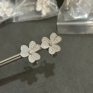 Floral Pavé Crystal Five-Petal Earrings