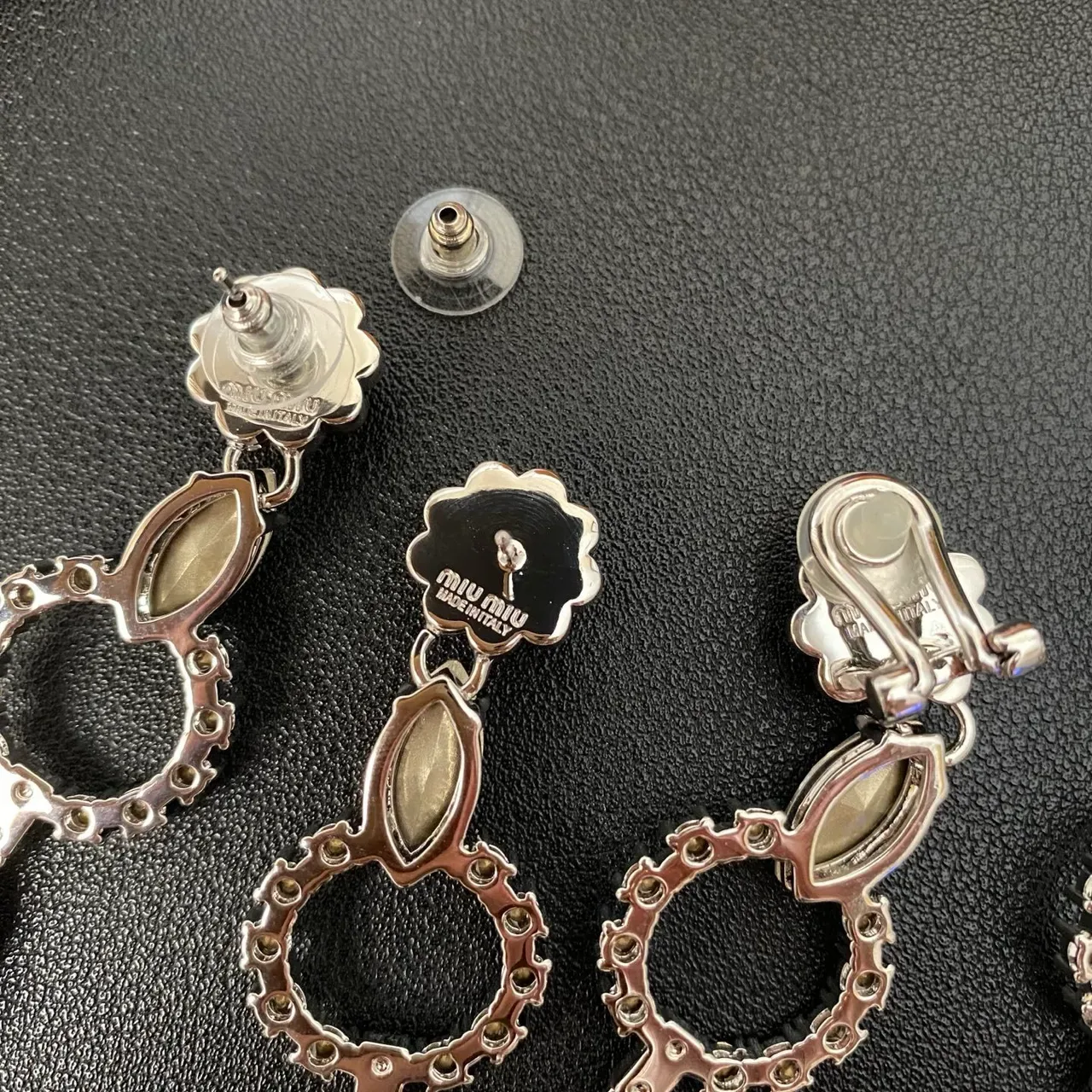 Floral-Top Marquise Crystal Open-Circle Teardrop Pearl Drop Earrings 3