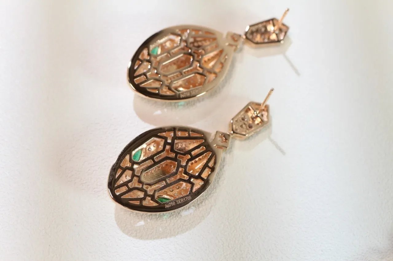 Geometric Tessellated Pavé-Set Multi-Gem Drop Earrings 4