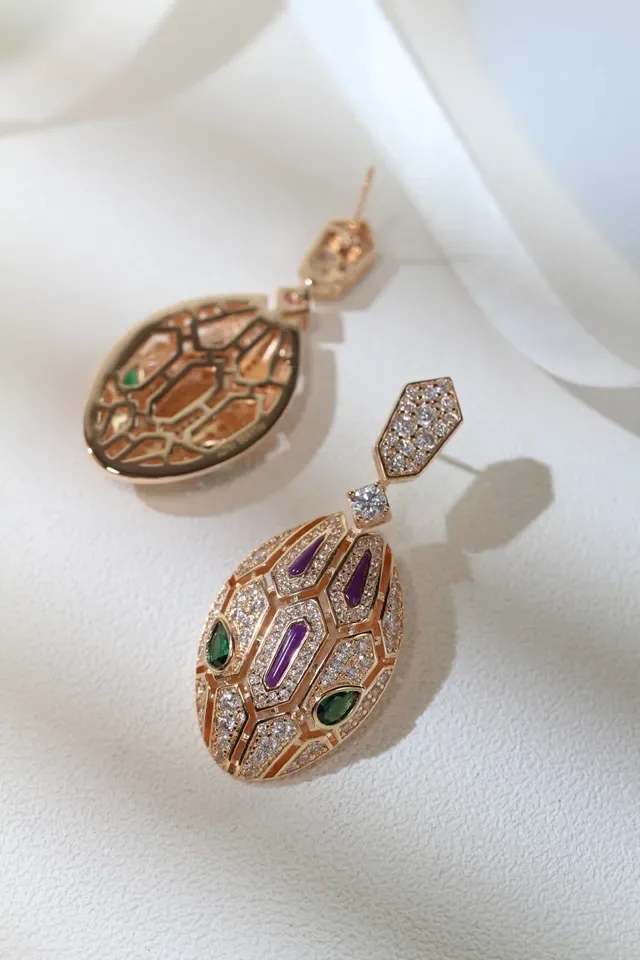 Geometric Tessellated Pavé-Set Multi-Gem Drop Earrings 5