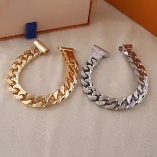 سوارات كيرب لينك ثقيلة بلون ذهبي وفضي مع إغلاق توجل
