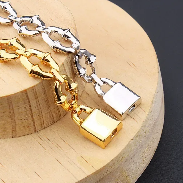 Gold and Silver Tone Pavé Bamboo-Link Chunky Chain Bracelets 5