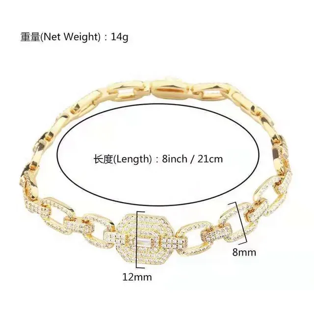 Gold and Silver Tone Pave-Set Chunky Link Bracelets 2