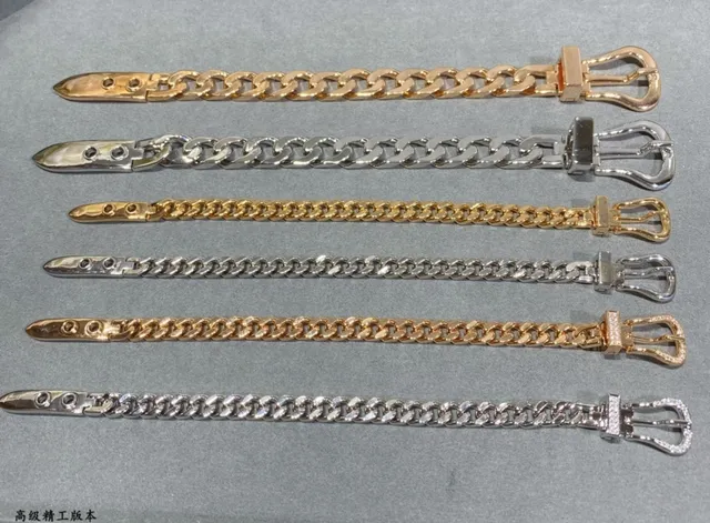 Gold Silver Chain-Link Pavé-Crystal Bracelet 8