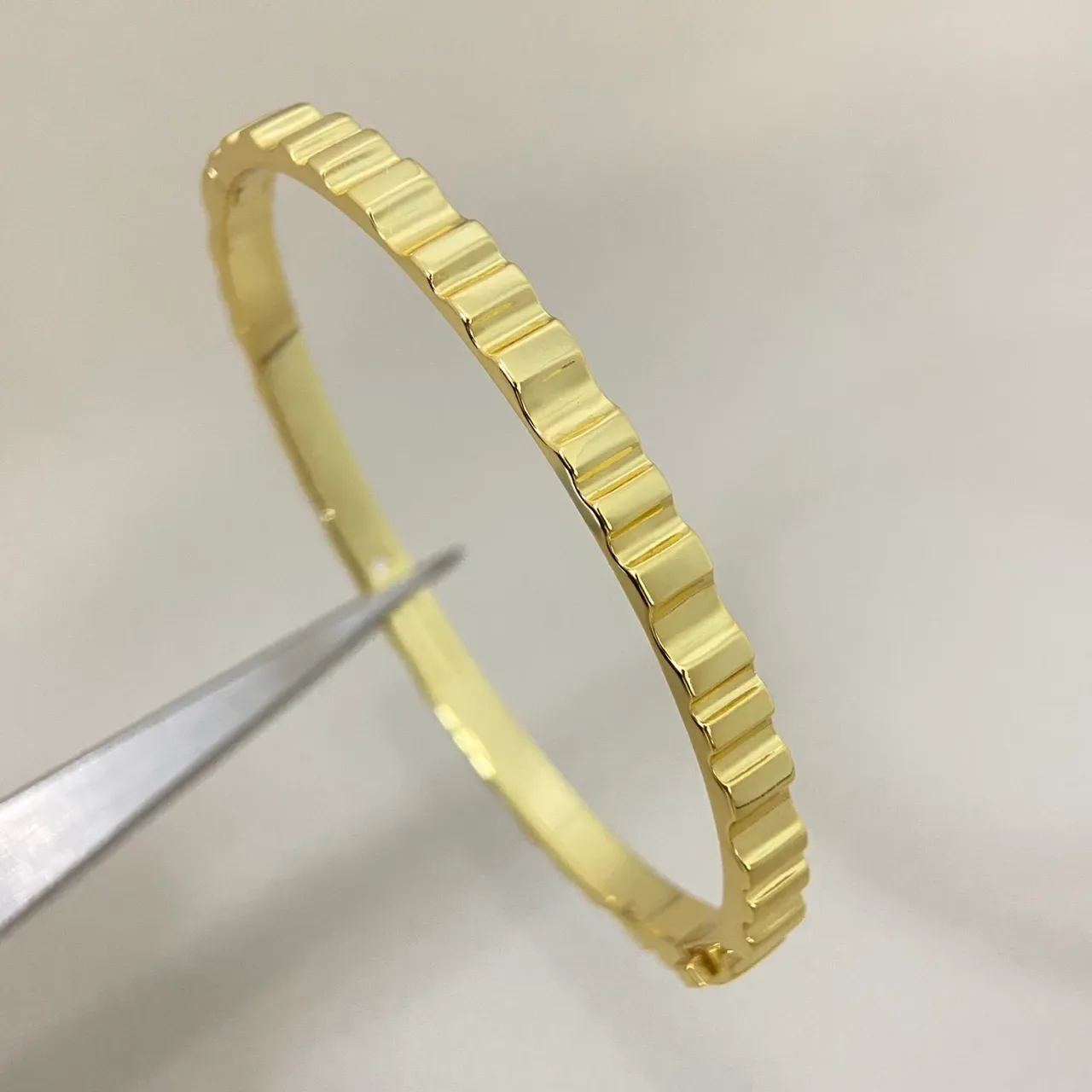 Gold Silver Fluted Segmented Bracelet 6