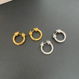 Gold Silver Spiked Hoop Metallic Earrings