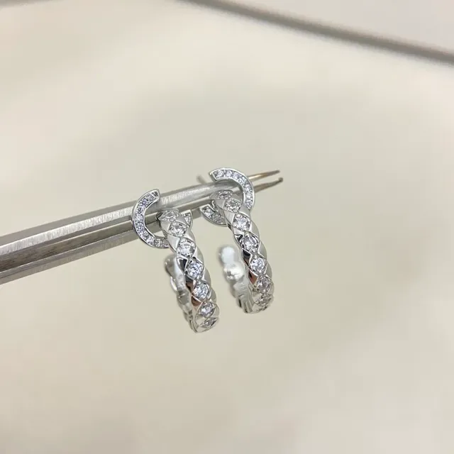 Gold Silver Twisted Rope Band Pavé-Set Stones Earrings 2