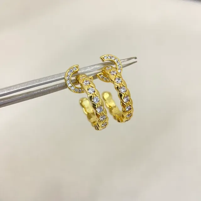 Gold Silver Twisted Rope Band Pavé-Set Stones Earrings 3