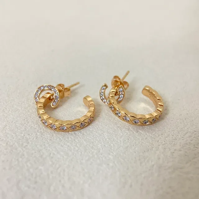 Gold Silver Twisted Rope Band Pavé-Set Stones Earrings 5