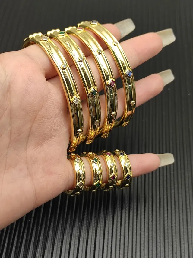Gold Silver Two-Tone Metal Openwork Lattice Pattern Bracelet 3