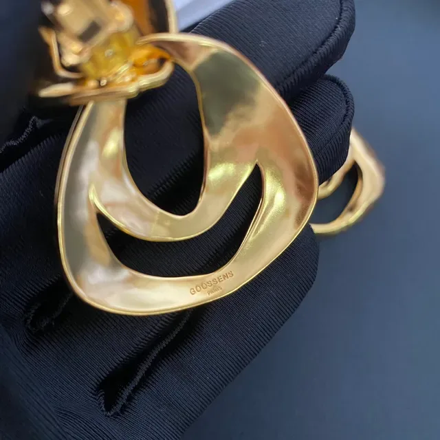 Gold-Tone Abstract Interlocking Loop Earrings 4