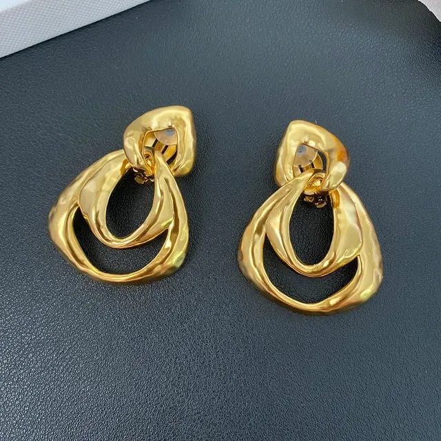 Gold-Tone Abstract Interlocking Loop Earrings 8