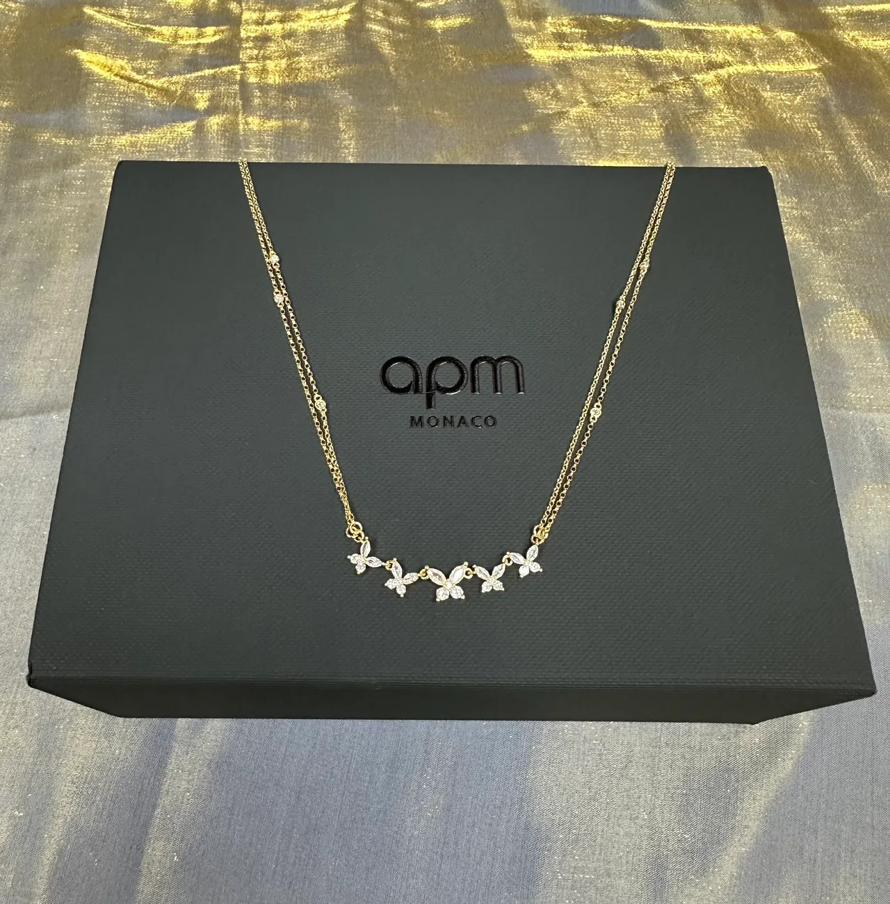 Gold-Tone Crystal Butterfly Motif Necklace 6