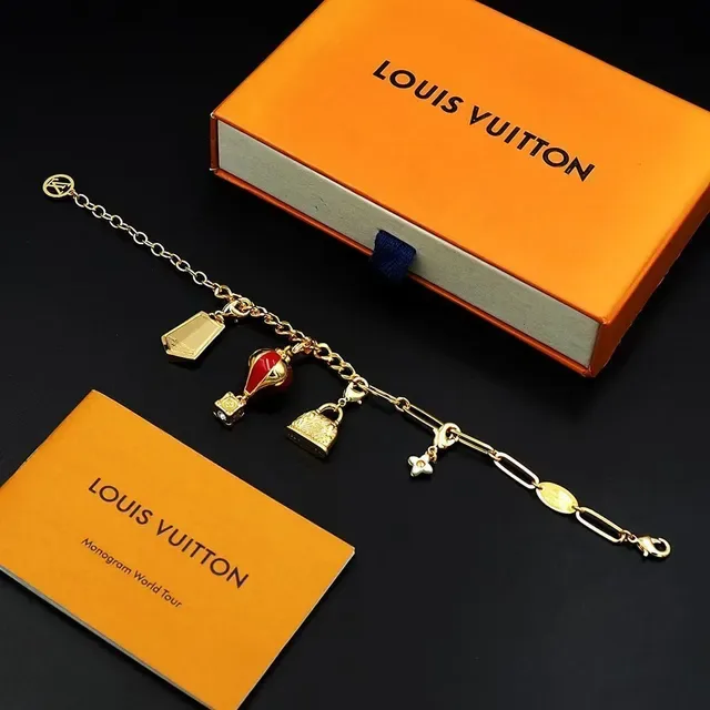Gold-Tone Multi-Charm Enamel Pendant Bracelet 2