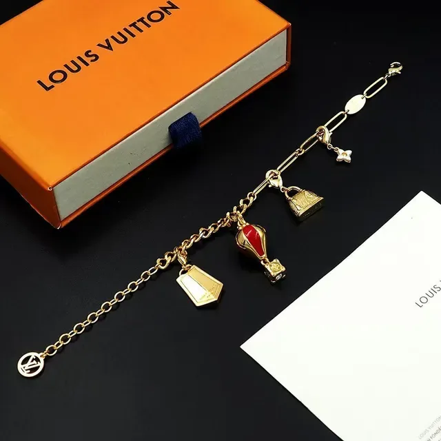 Gold-Tone Multi-Charm Enamel Pendant Bracelet 3
