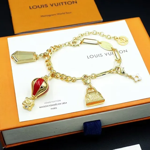 Gold-Tone Multi-Charm Enamel Pendant Bracelet 4